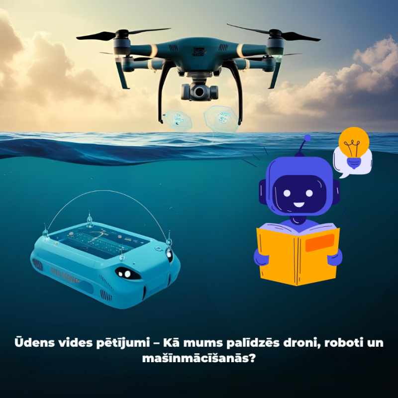 Saruna "Ūdens vides pētījumi – Kā mums palīdzēs droni, roboti un mašīnmācīšanās?"