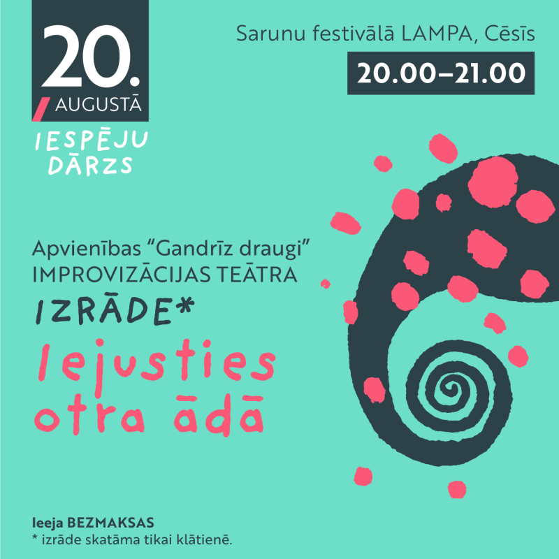 Apvienības GANDRĪZ DRAUGI improvizācijas teātra izrāde "Iejusties otra ādā"