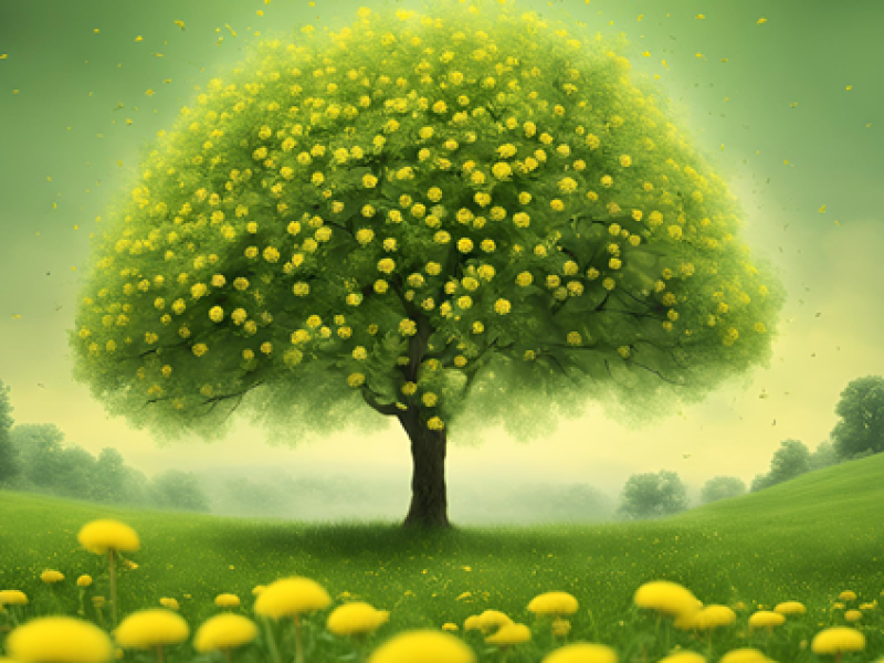 Instalācijas "Pieneņu koka Dzīvības zari" veidošana