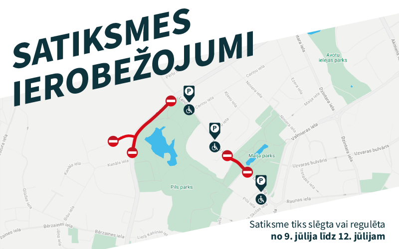 satiksmes ierobežojumu karte Cēsīs LAMPAS laikā