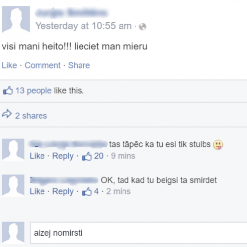 “Visi mani heito!!!”: skolēnu kibervardarbības pieredze